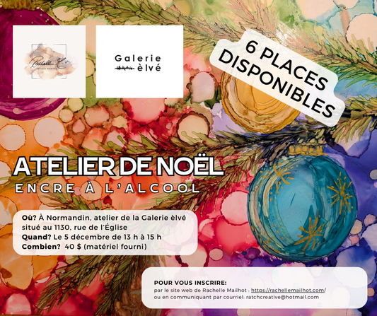 05/12 Cours d'Encre à l'alcool: Projet relié à Noël
